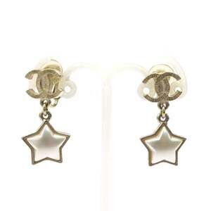 CHANEL White Pearl Logo Earrings